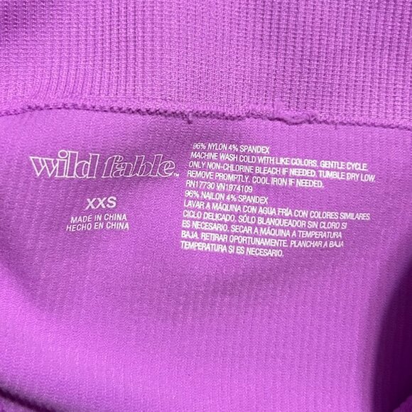 NWT Wild Fable Vibrant Purple Seamless Ribbed Biker Shorts Women's Size XXS - Picture 5 of 5